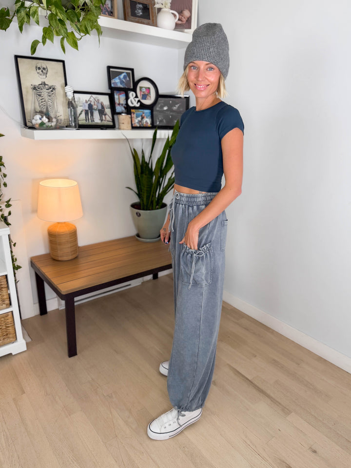 Ciderwood Cinch Tie Jogger- SLATE GREY