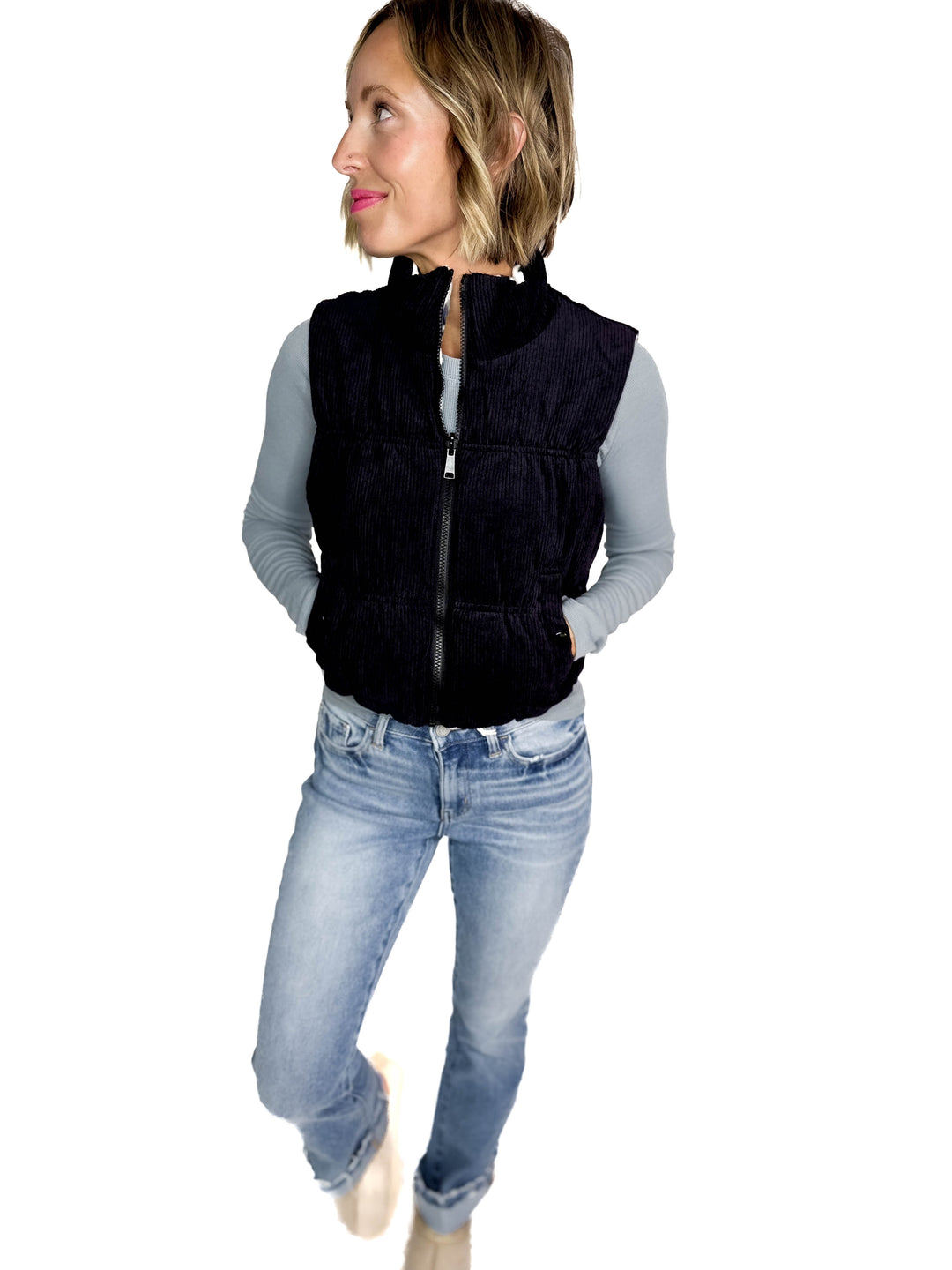 Rockies Reversible Sherpa Vest- BLACK
