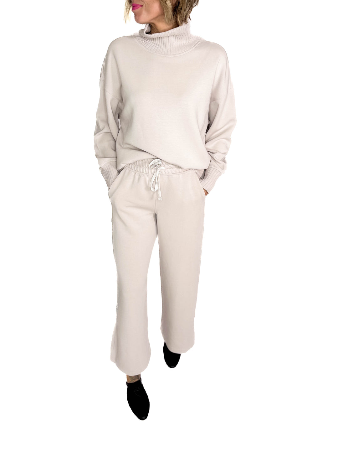 Brea Cropped Wide Leg Pant- MOCHA CREAM