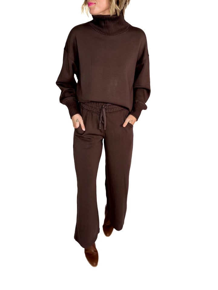 Brea Cropped Wide Leg Pant- ESPRESSO