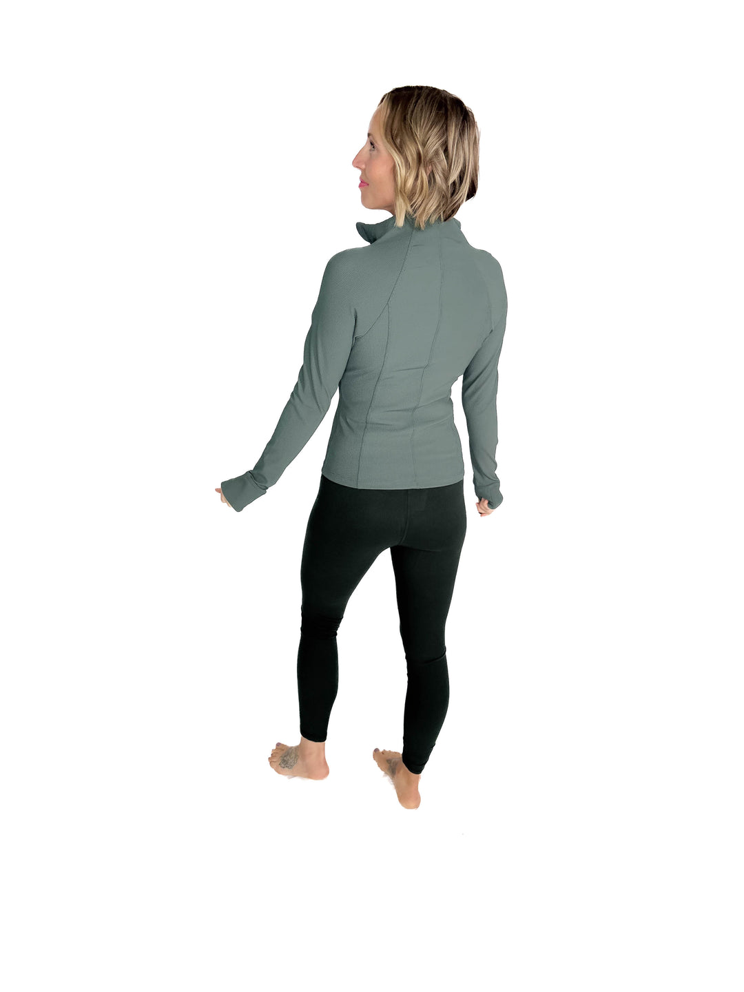 Aero Stretch Ribbed Jacket- DARK FOREST