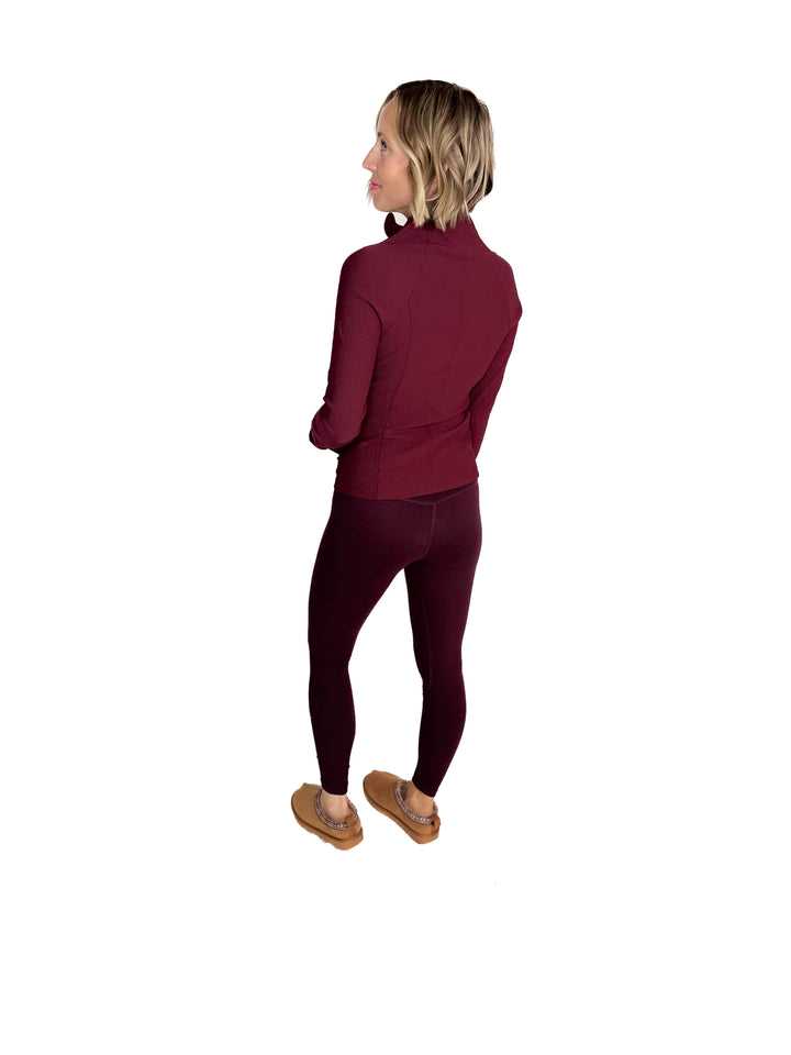 Aero Stretch Ribbed Jacket- WINE