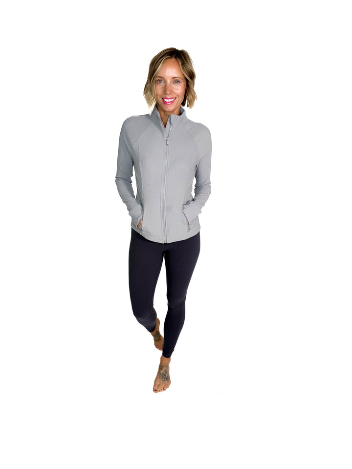 Aero Stretch Ribbed Jacket- RHINO GREY