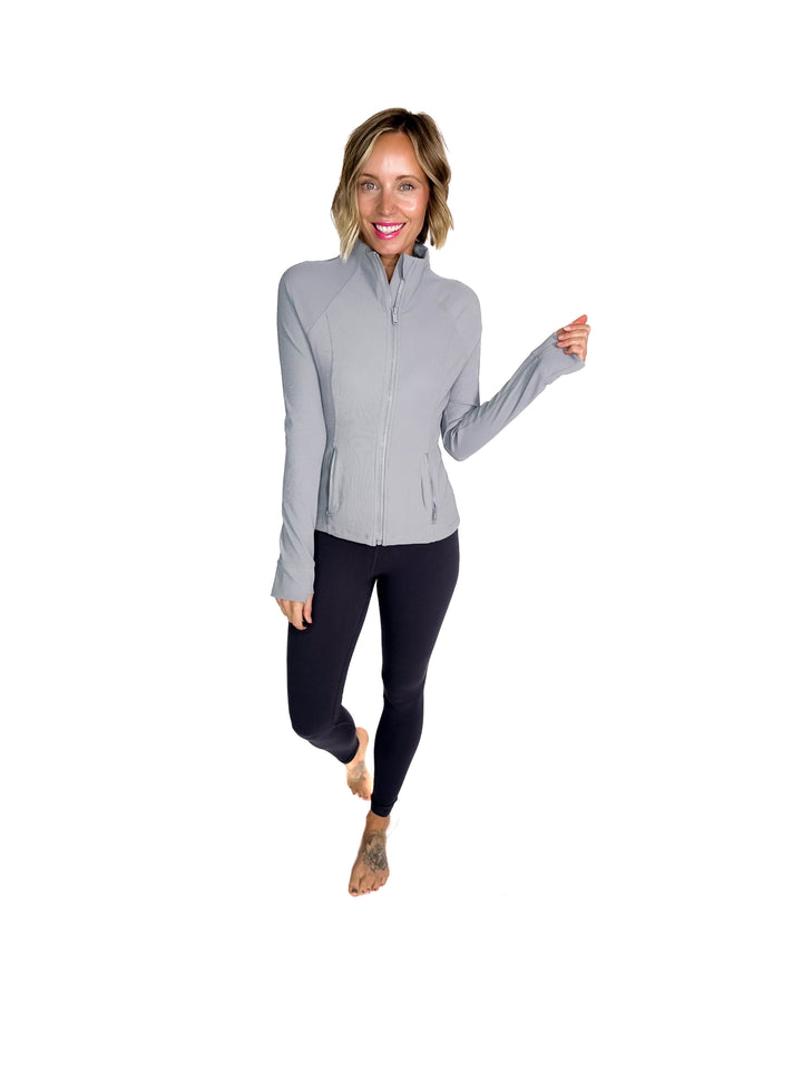 Aero Stretch Ribbed Jacket- RHINO GREY