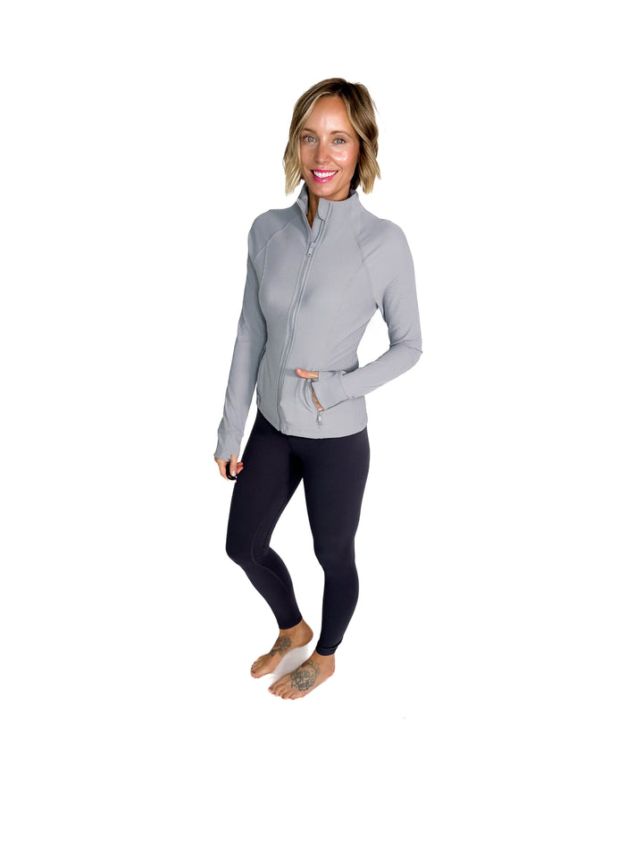 Aero Stretch Ribbed Jacket- RHINO GREY