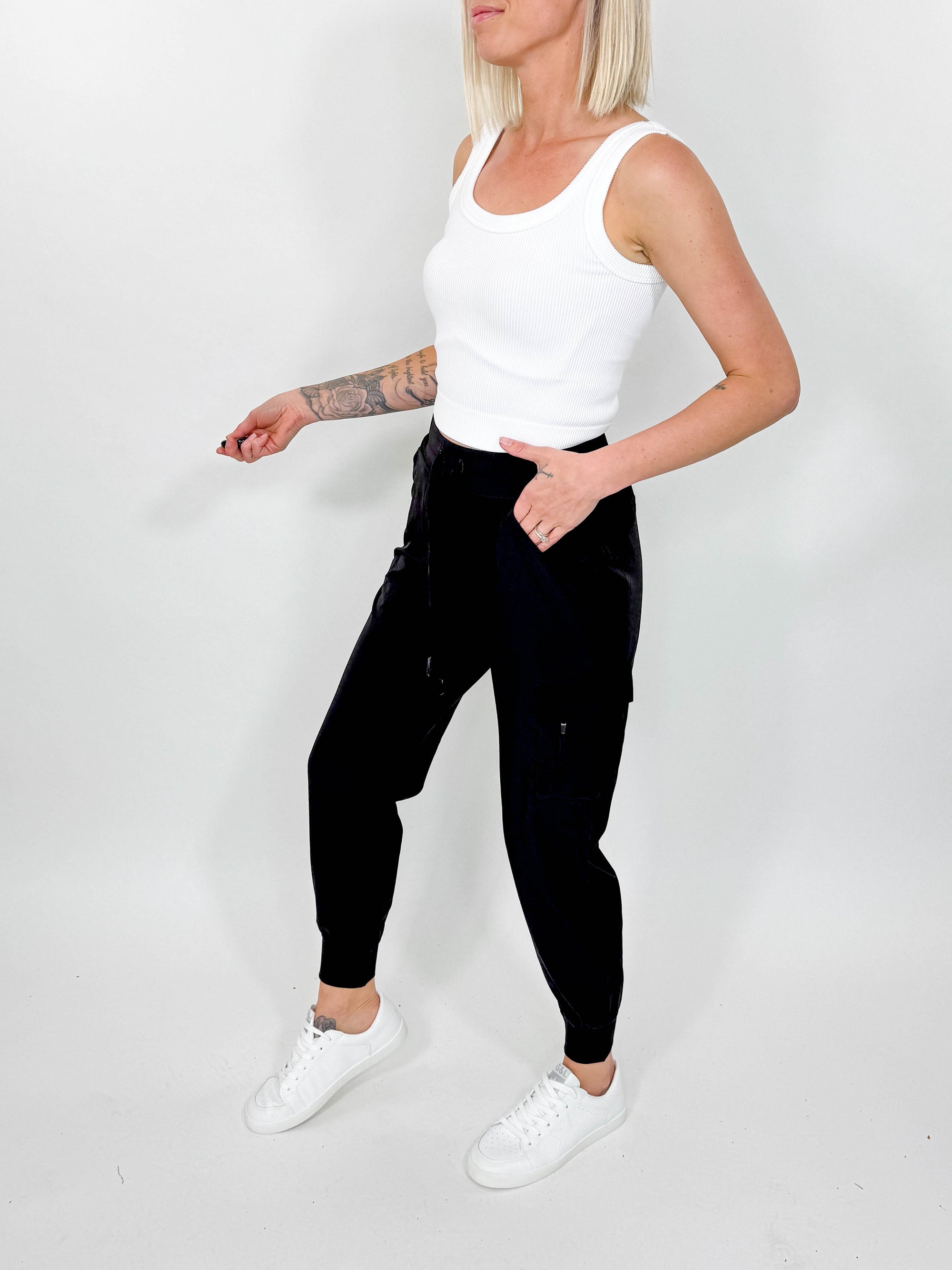 MONO B Street Chic Joggers- BLACK