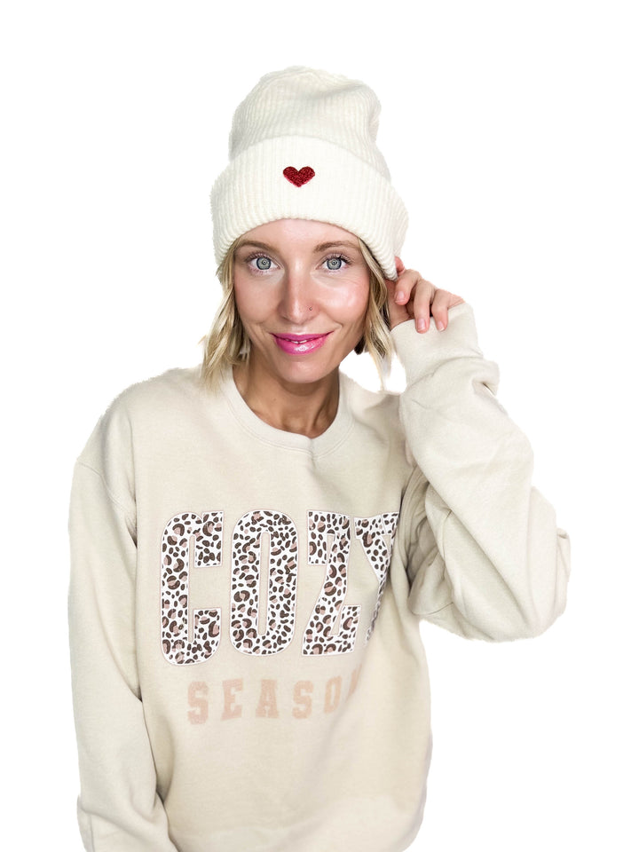 Only Hearty Life Knit Beanie- CLOUD DANCER