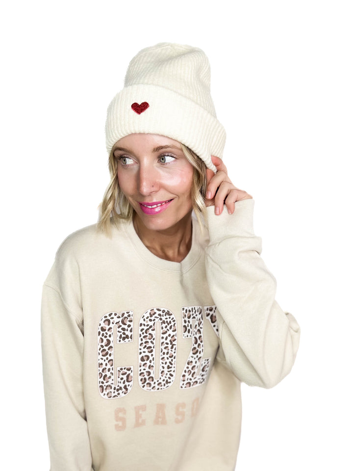 Only Hearty Life Knit Beanie- CLOUD DANCER