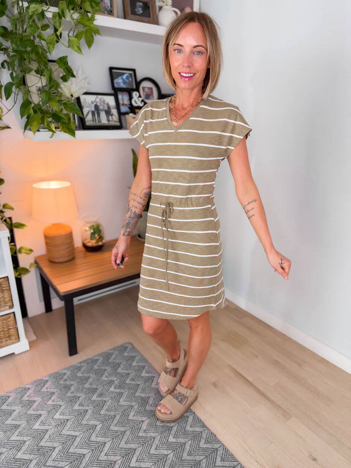 ONLY Cotton Summer Short Sleeve Dress- MERMAID STRIPE