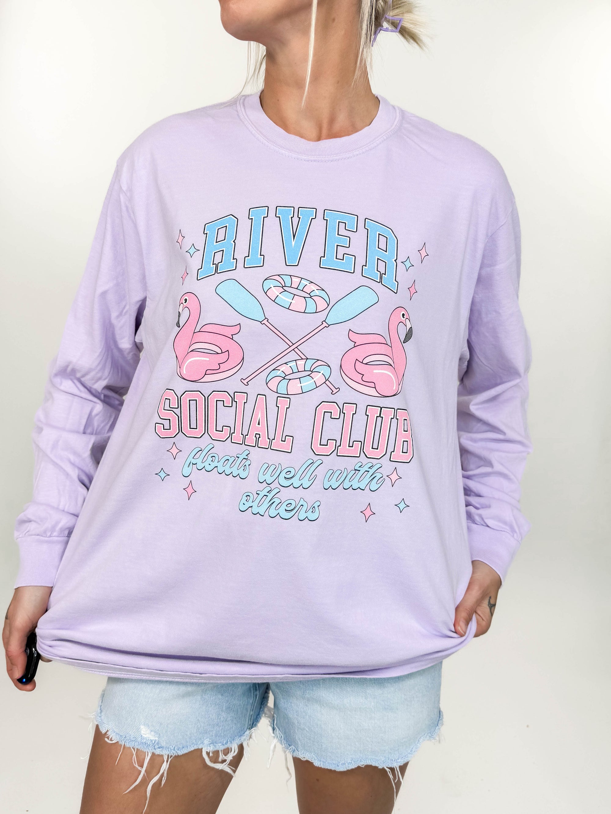 River Social Club Graphic Long Sleeve- LILAC