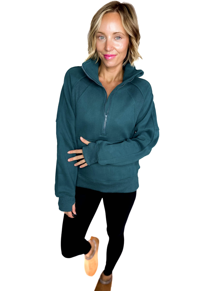 Hunter 1/2 Zip Pullover- TEAL