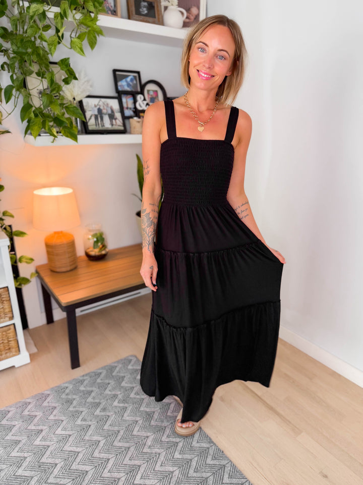 Althea Midi Dress- BLACK