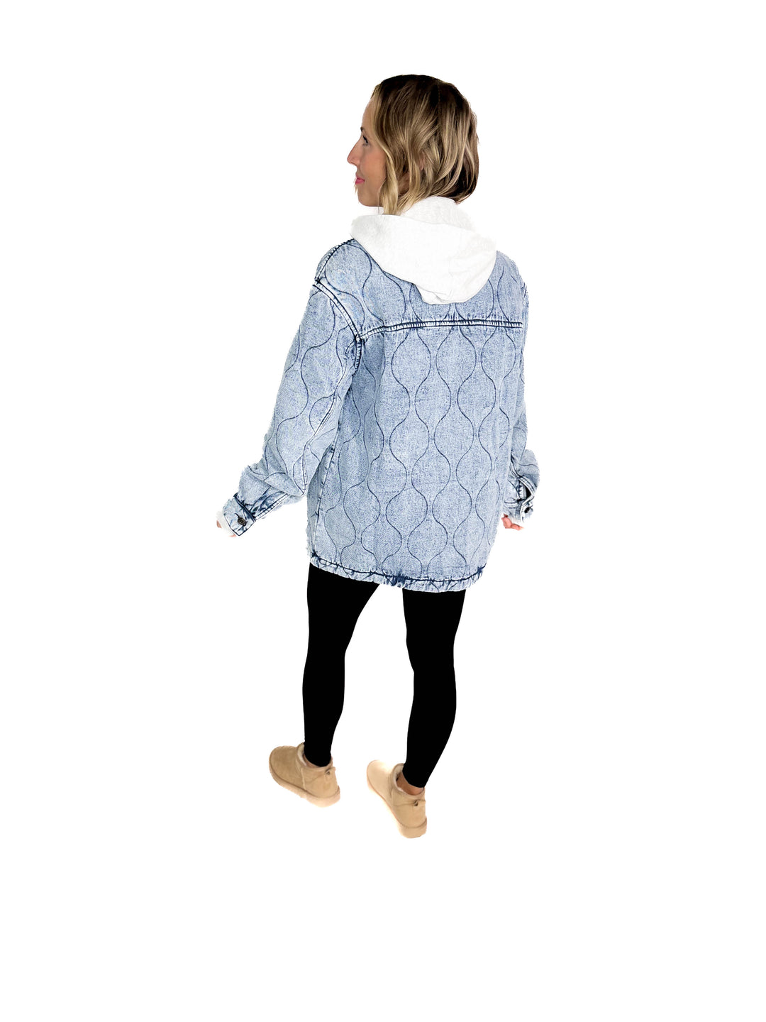 Deniva Quilted Denim Jacket- DENIM BLUE