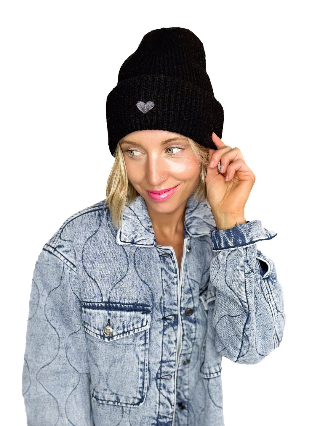 Only Hearty Life Knit Beanie- BLACK