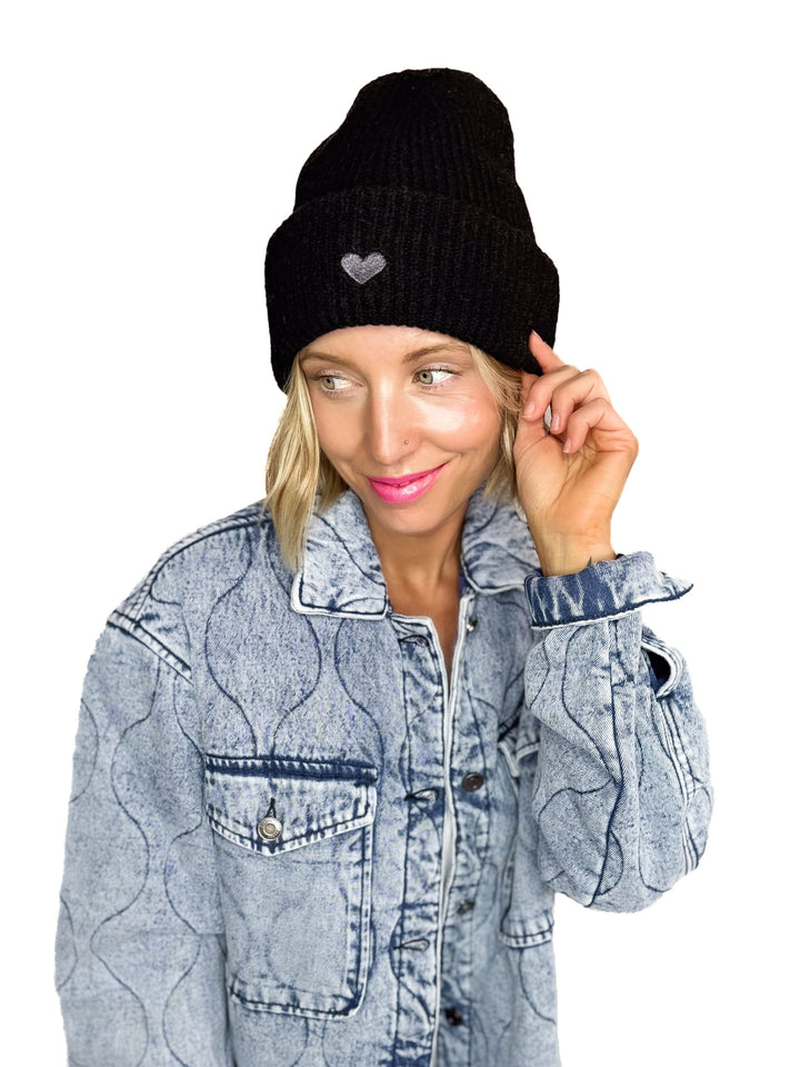 Only Hearty Life Knit Beanie- BLACK