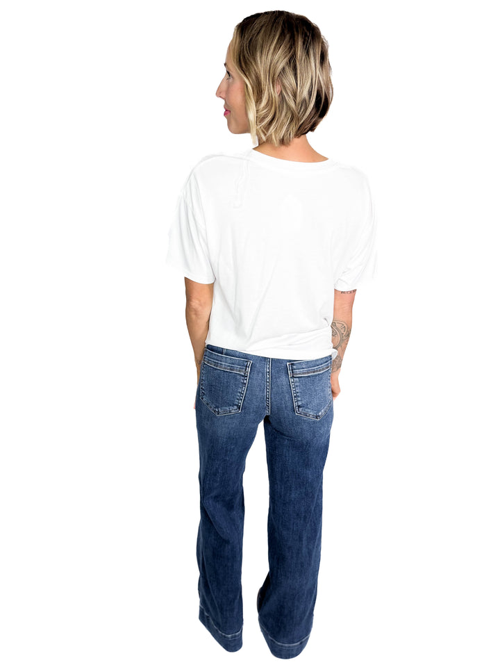 Athena Cotton Jersey Boyfriend T-Shirt- OFF WHITE