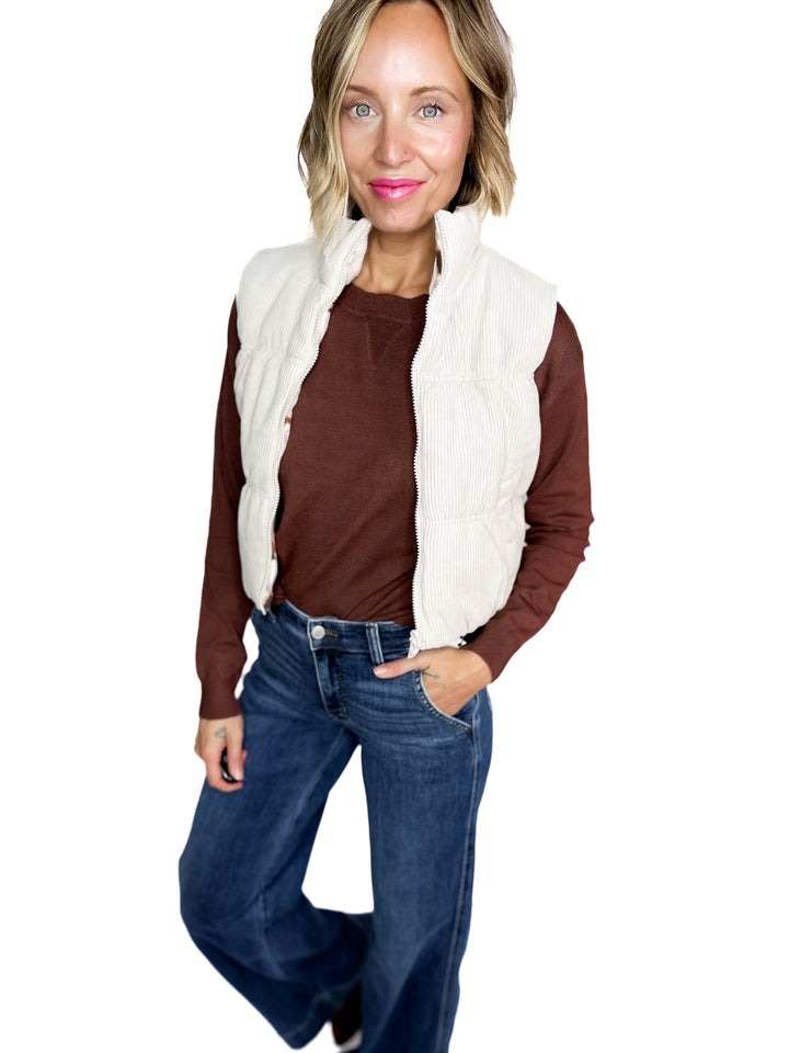 Rockies Reversible Sherpa Vest- CREAM