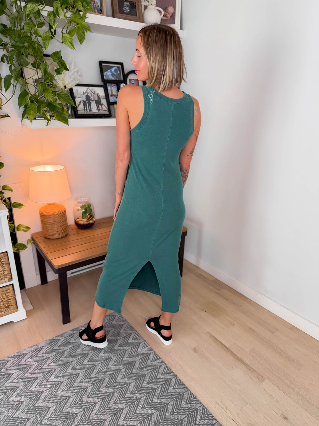 Summer Mist Tank Dress- HUNTER