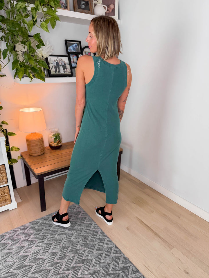 Summer Mist Tank Dress- HUNTER