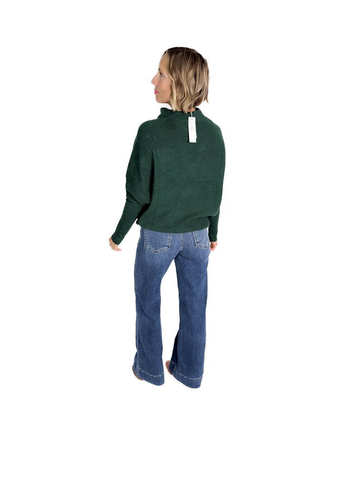 Wrenley Dolman Knit Sweater- HUNTER GREEN