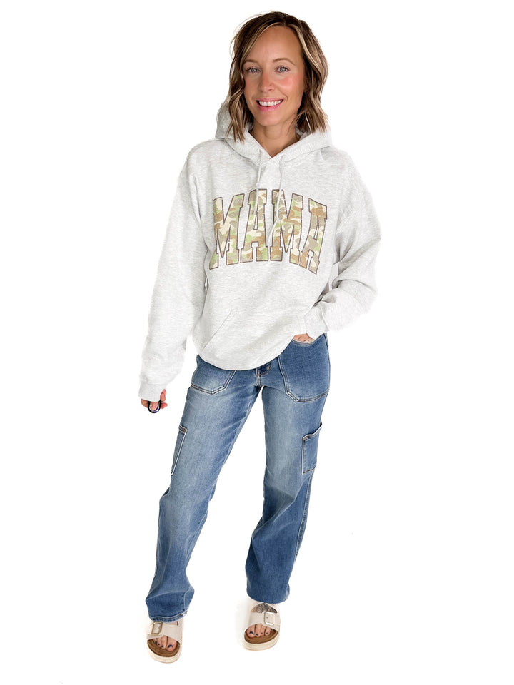 Mama Camo Hoodie- ASH GREY