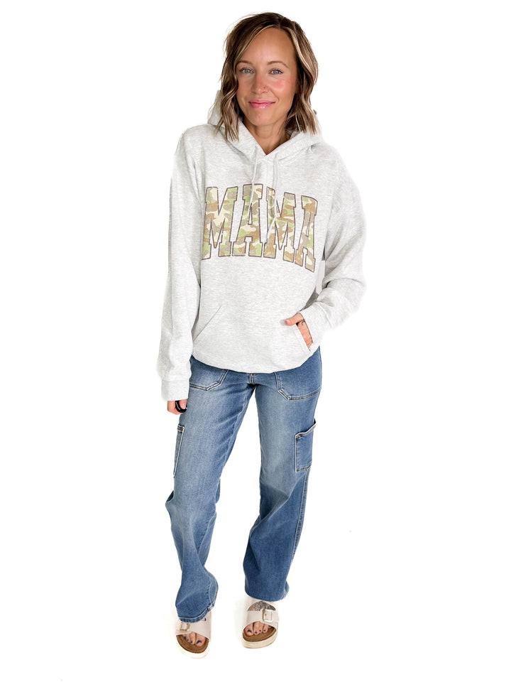 Mama Camo Hoodie- ASH GREY