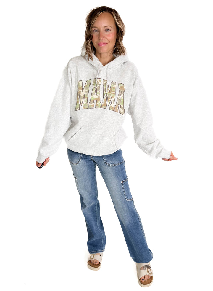 Mama Camo Hoodie- ASH GREY