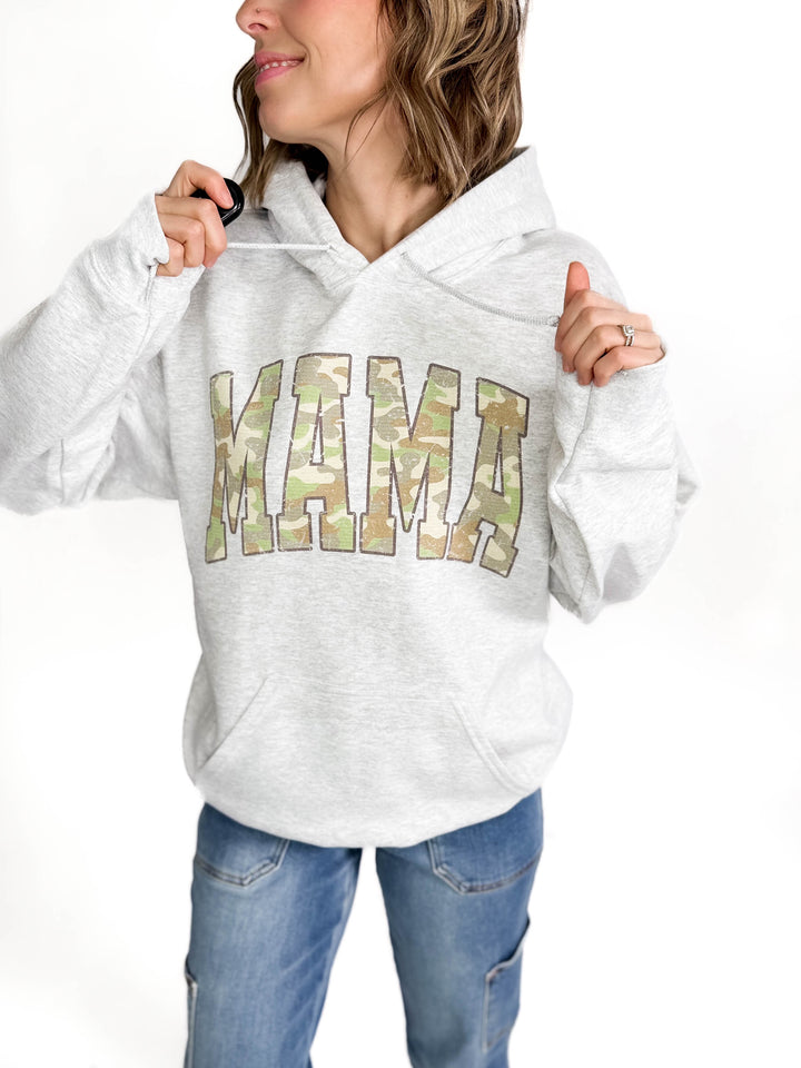 Mama Camo Hoodie- ASH GREY