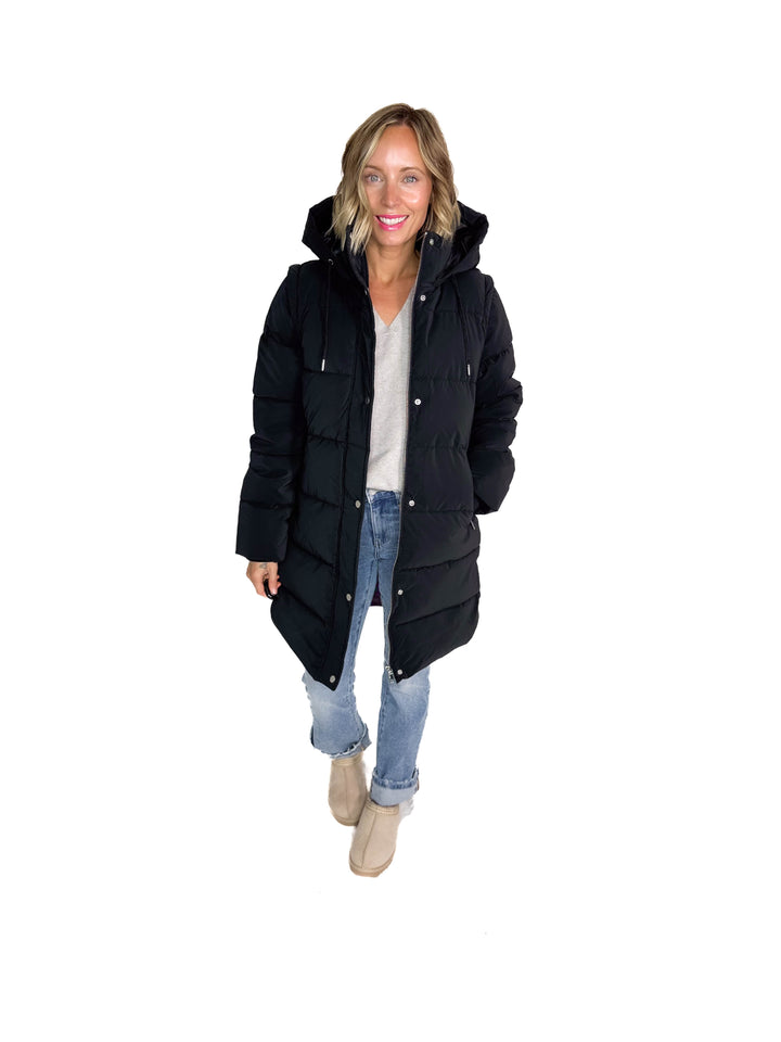 Only Dixie 2-In-1 Puffer Water Repellent Coat- BLACK