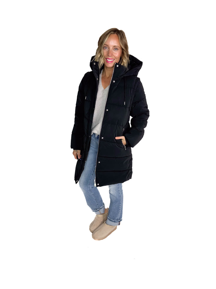 Only Dixie 2-In-1 Puffer Water Repellent Coat- BLACK