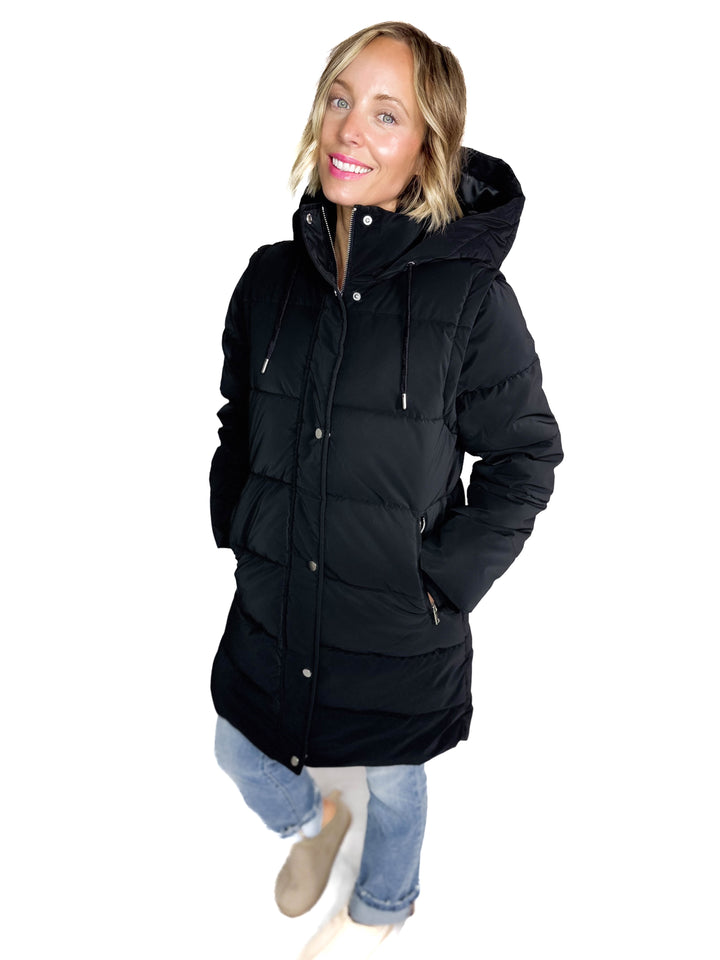 Only Dixie 2-In-1 Puffer Water Repellent Coat- BLACK