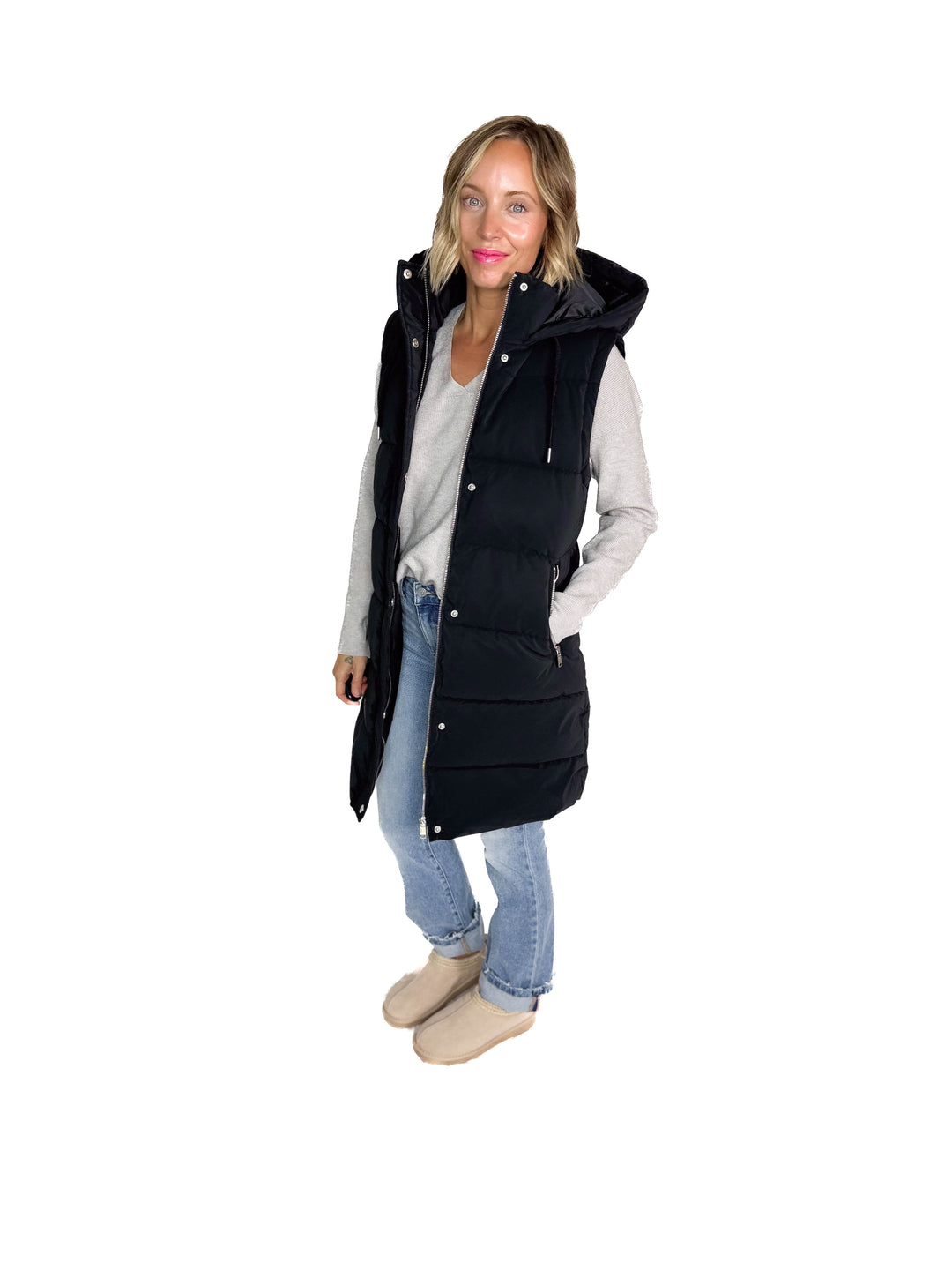 Only Dixie 2-In-1 Puffer Water Repellent Coat- BLACK