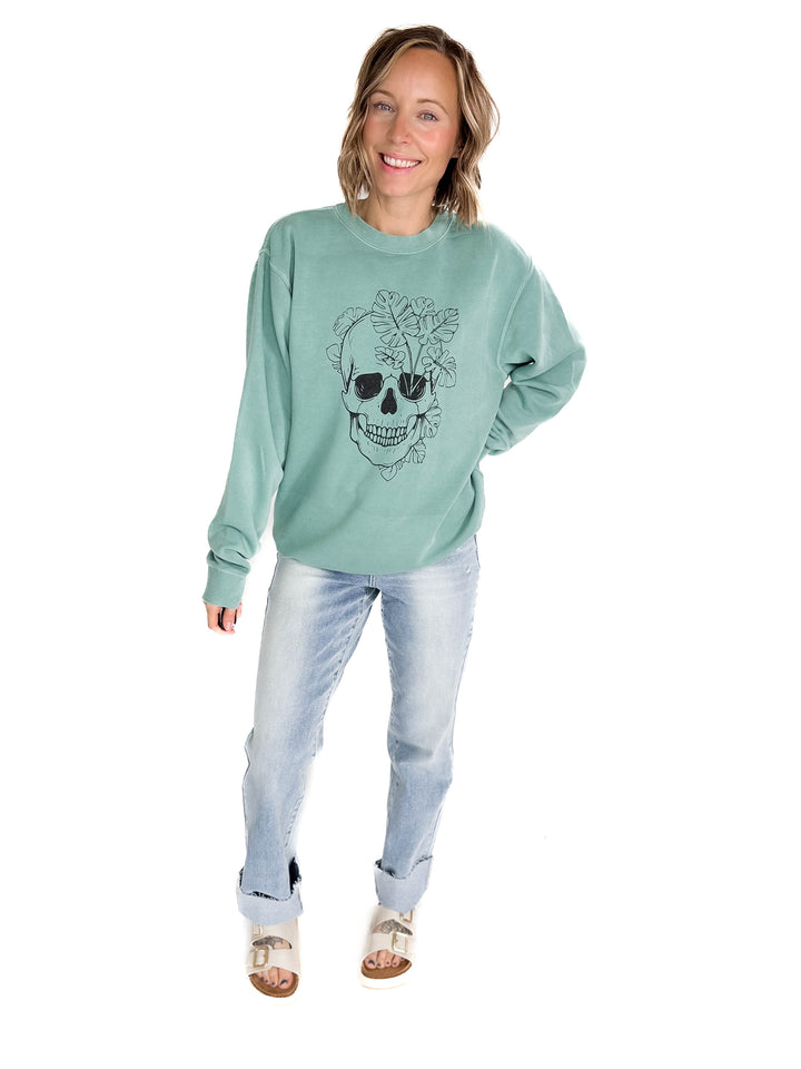 Tropical Skull Premium Crewneck