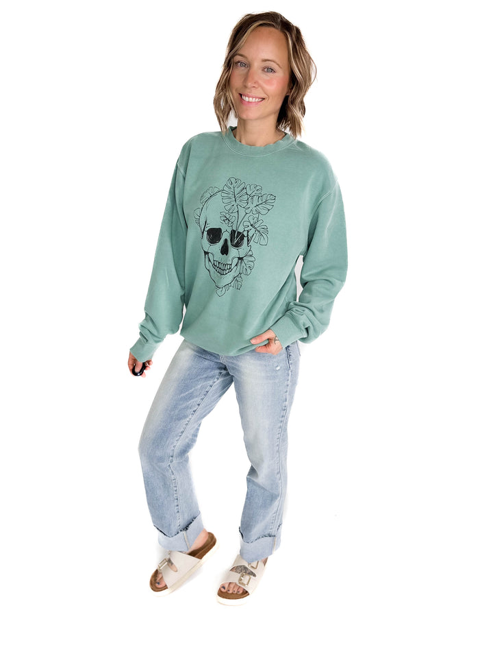 Tropical Skull Premium Crewneck