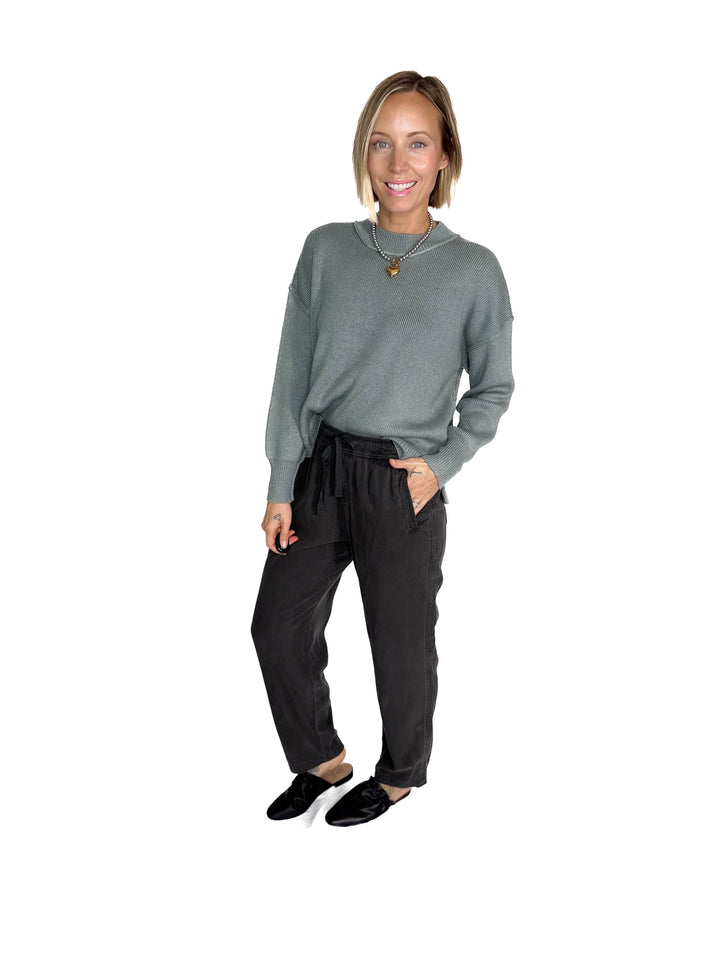 Verta Tencel Blend Tapered Pants- DARK CHARCOAL-FINAL SALE