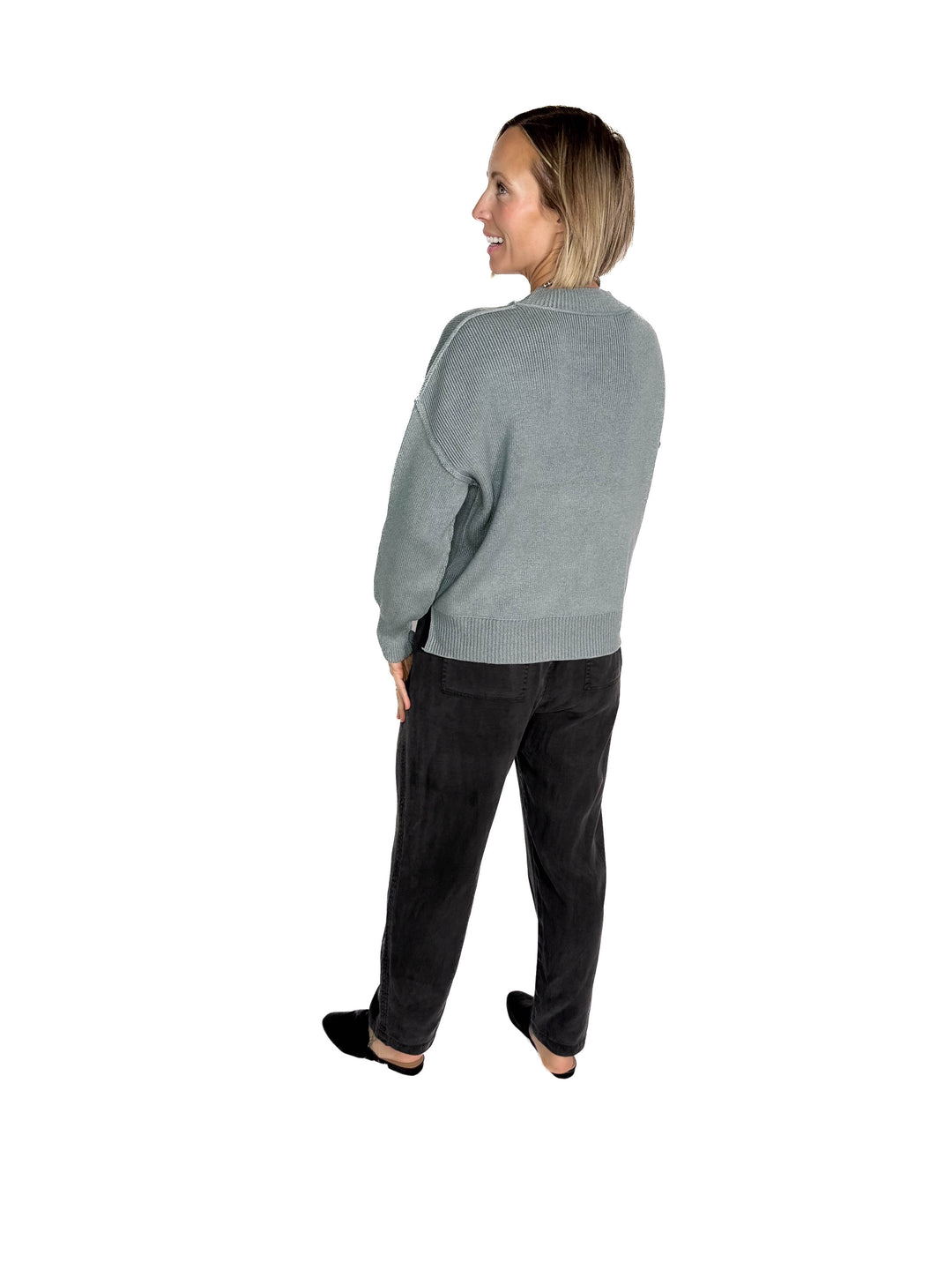 Verta Tencel Blend Tapered Pants- DARK CHARCOAL-FINAL SALE