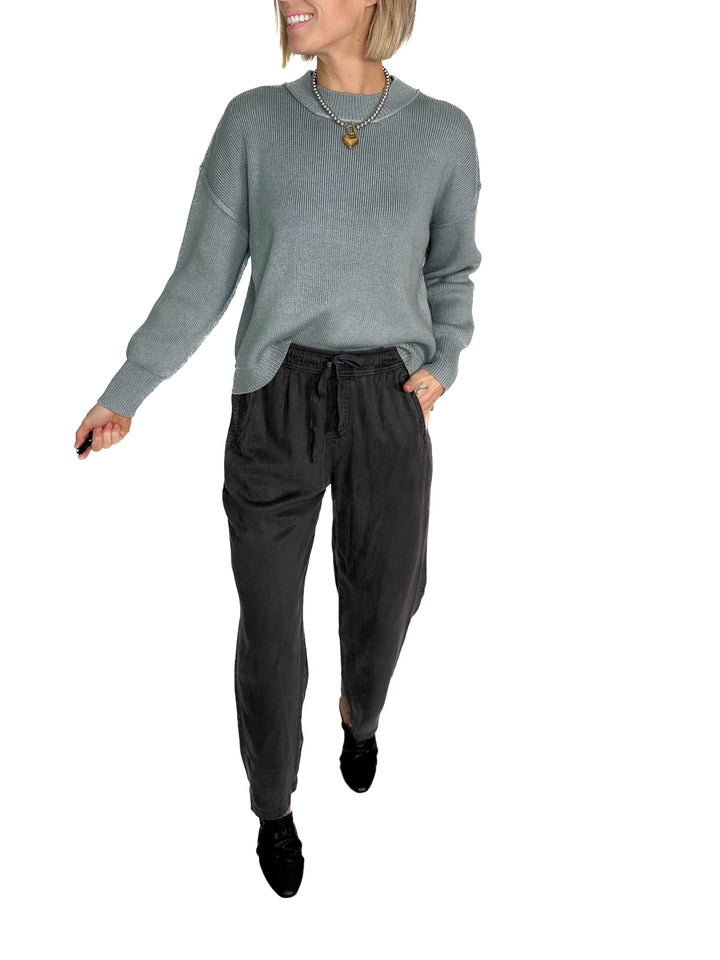 Verta Tencel Blend Tapered Pants- DARK CHARCOAL-FINAL SALE