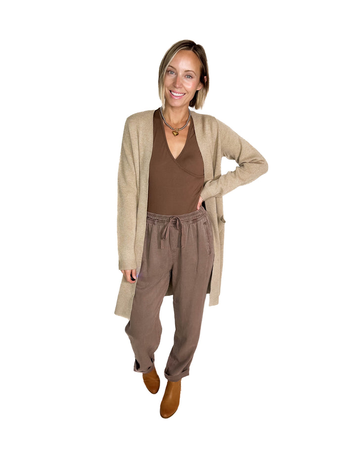 Verta Tencel Blend Tapered Pants- COCOA-FINAL SALE