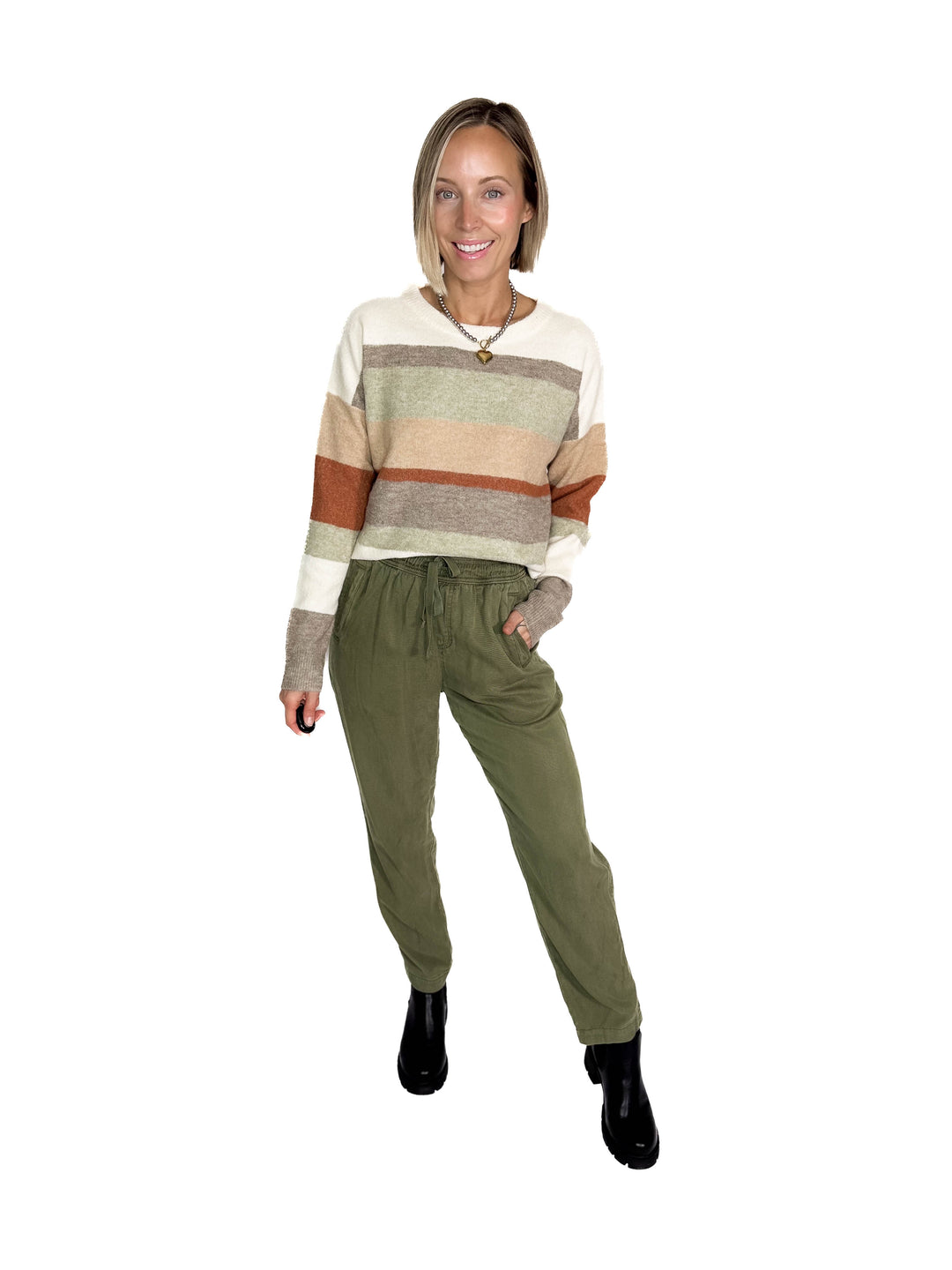 Verta Tencel Blend Tapered Pants- OLIVE-FINAL SALE