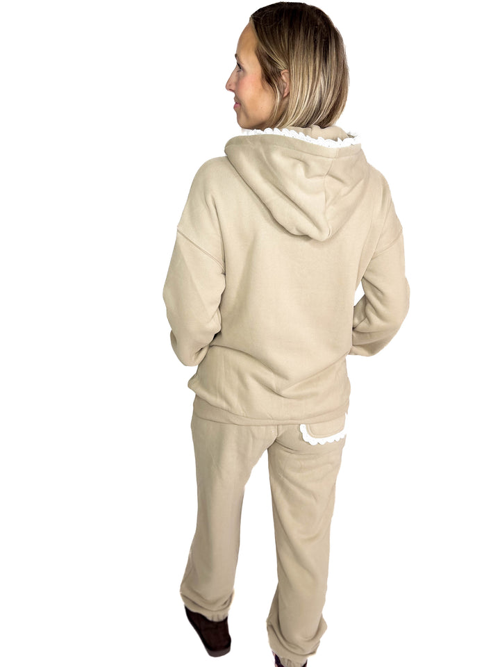 AMPERSAND AVENUE Comfort Zone Hoodie- MOCHA LACE