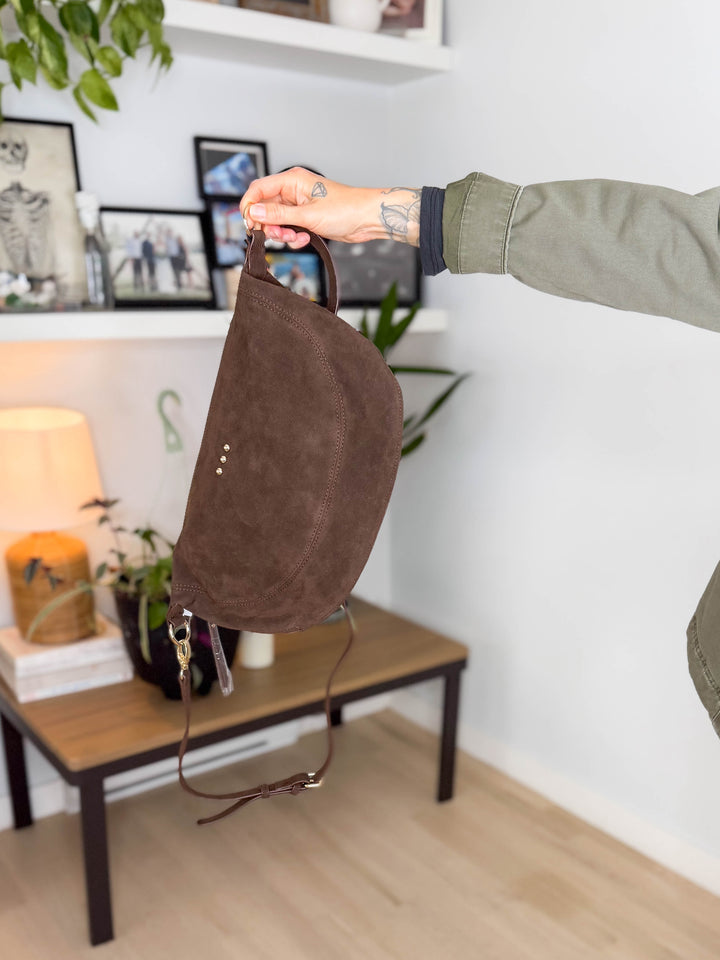 Netty Suede Crossbody- CHOCOLOATE