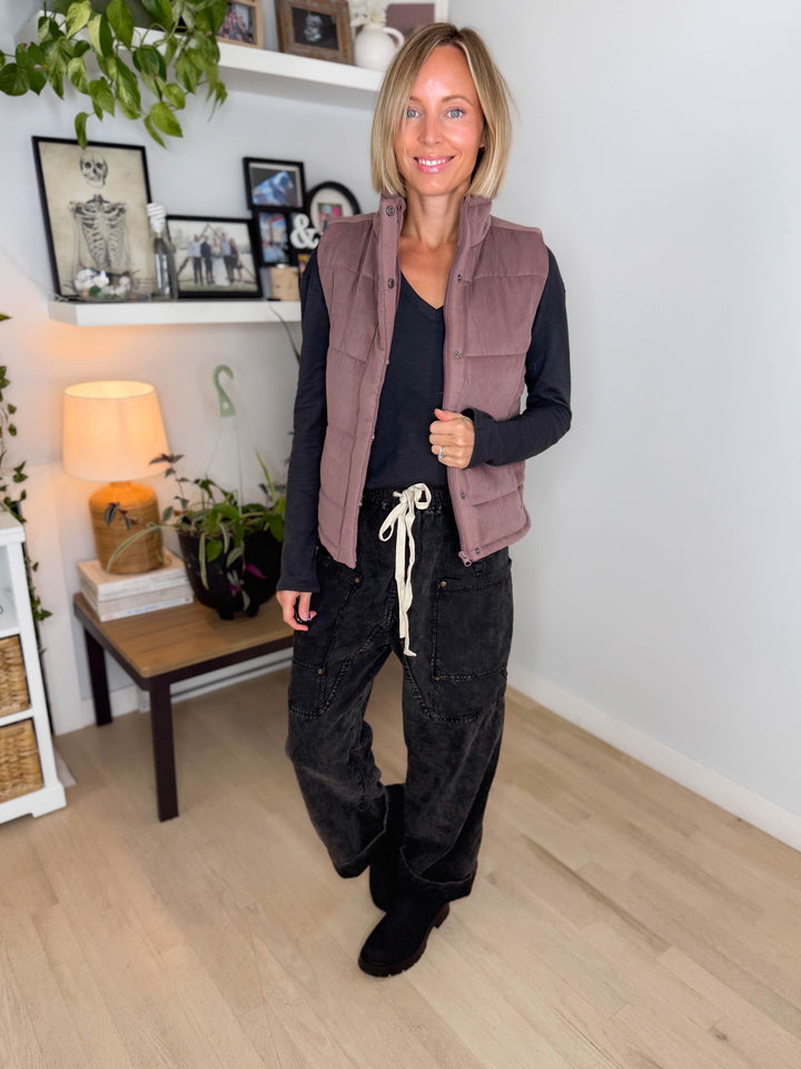 Peyton Corduroy Vest- COCOA