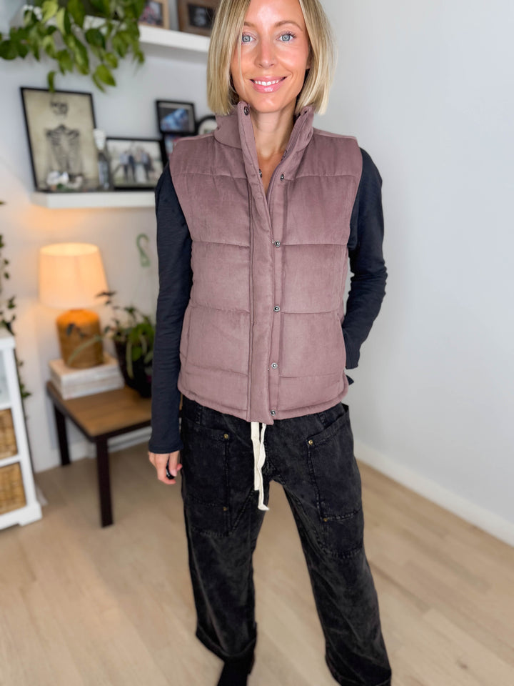 Peyton Corduroy Vest- COCOA