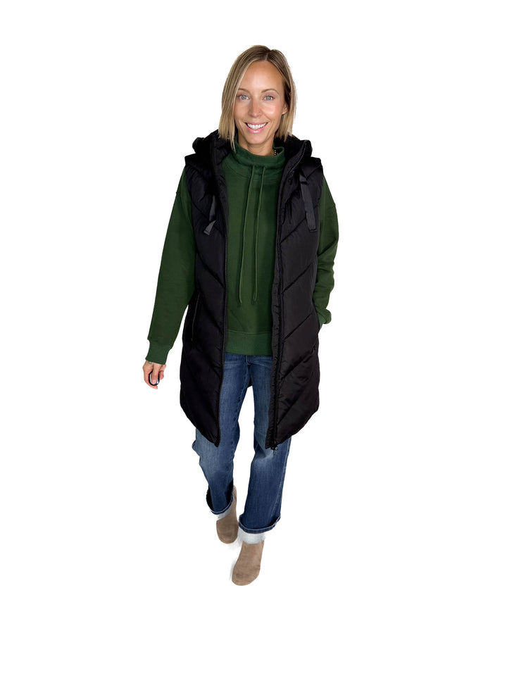 ONLY Skylar Hooded Vest- BLACK