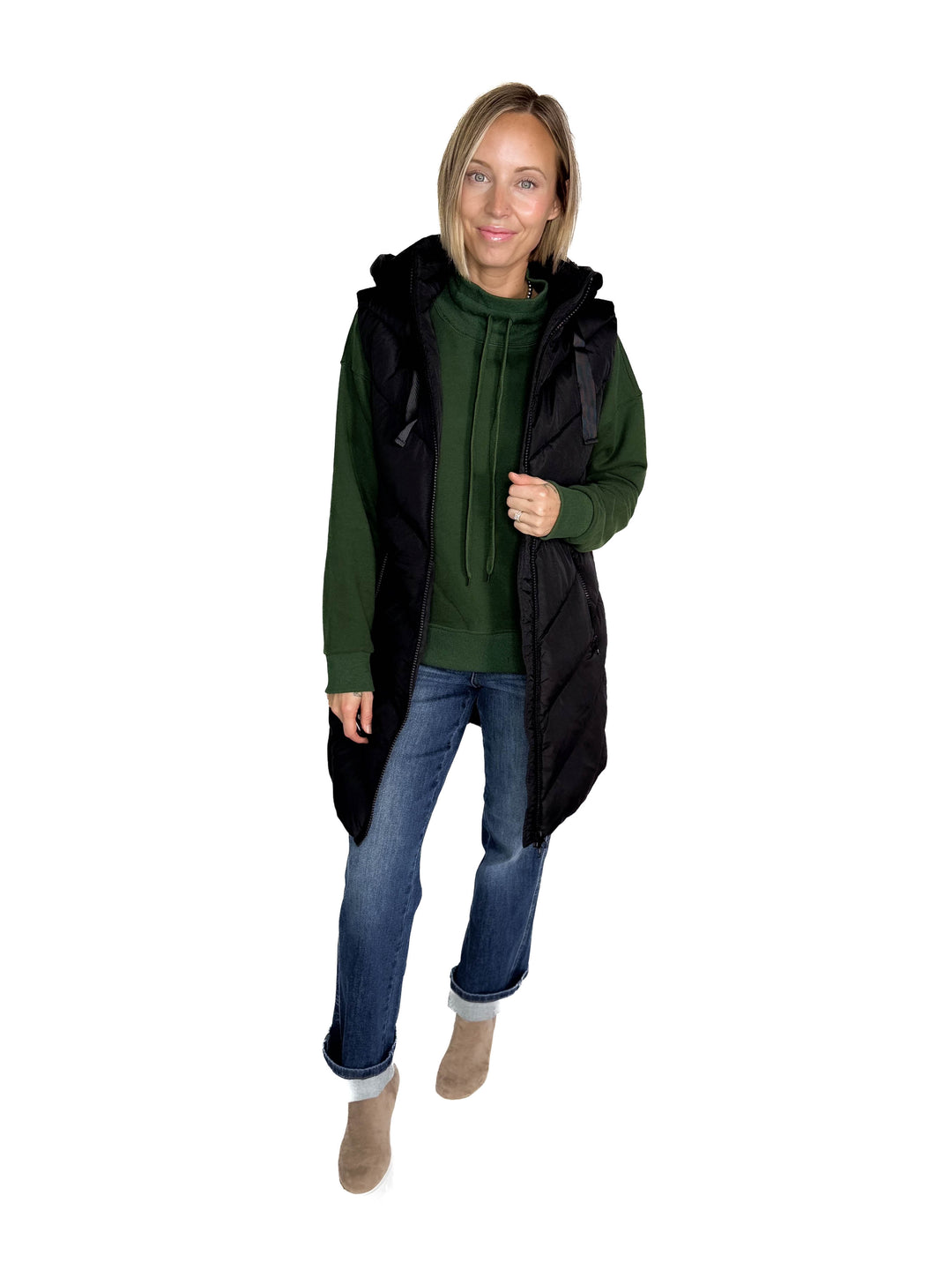 ONLY Skylar Hooded Vest- BLACK