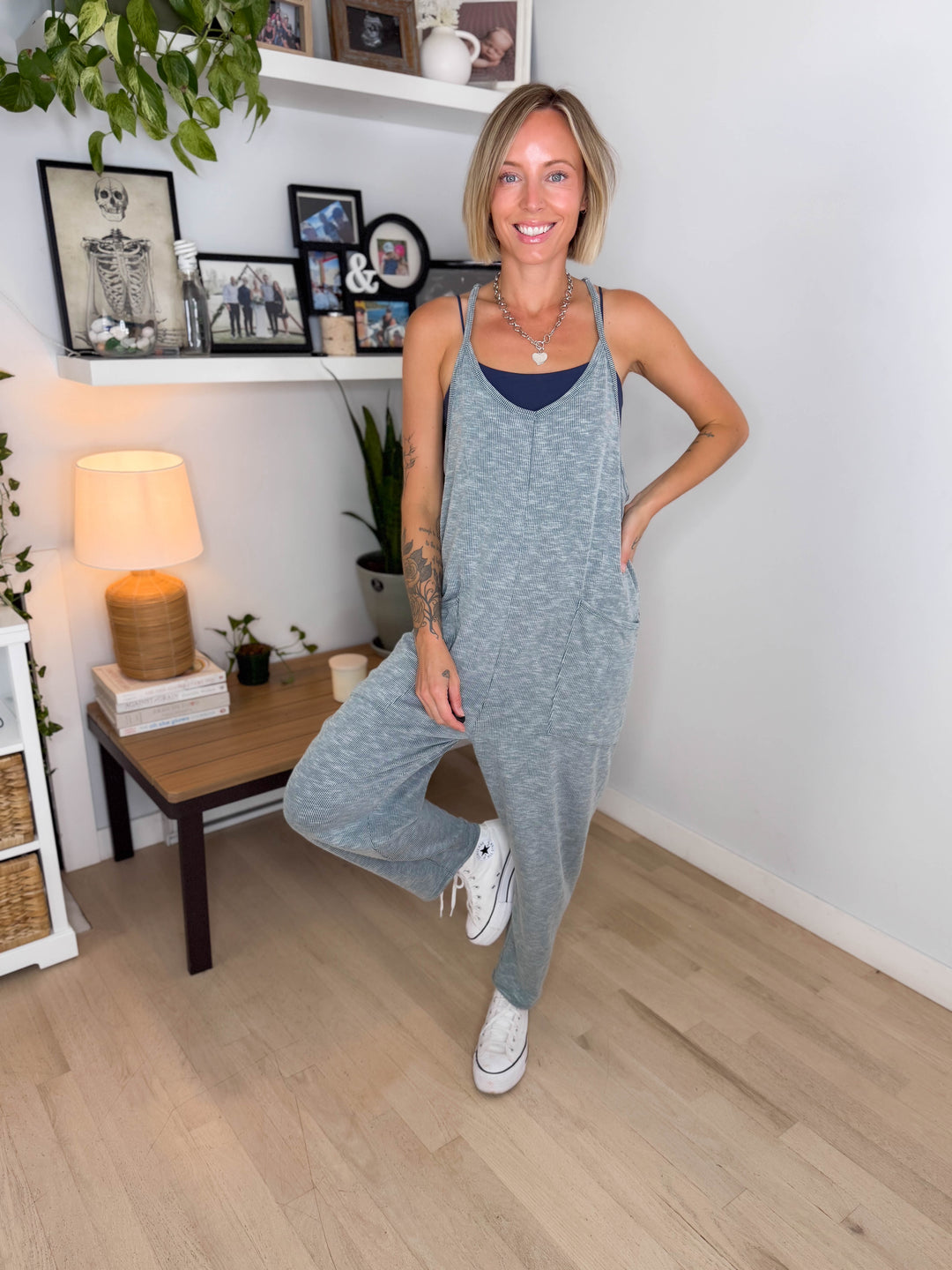 Robin Ribbed Jumpsuit- GREEN