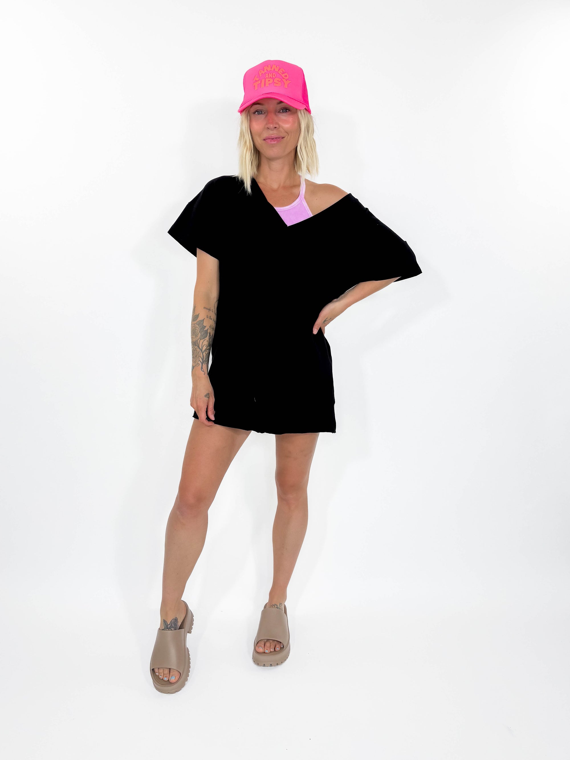 Make Waves Reversible Romper- BLACK-FINAL SALE