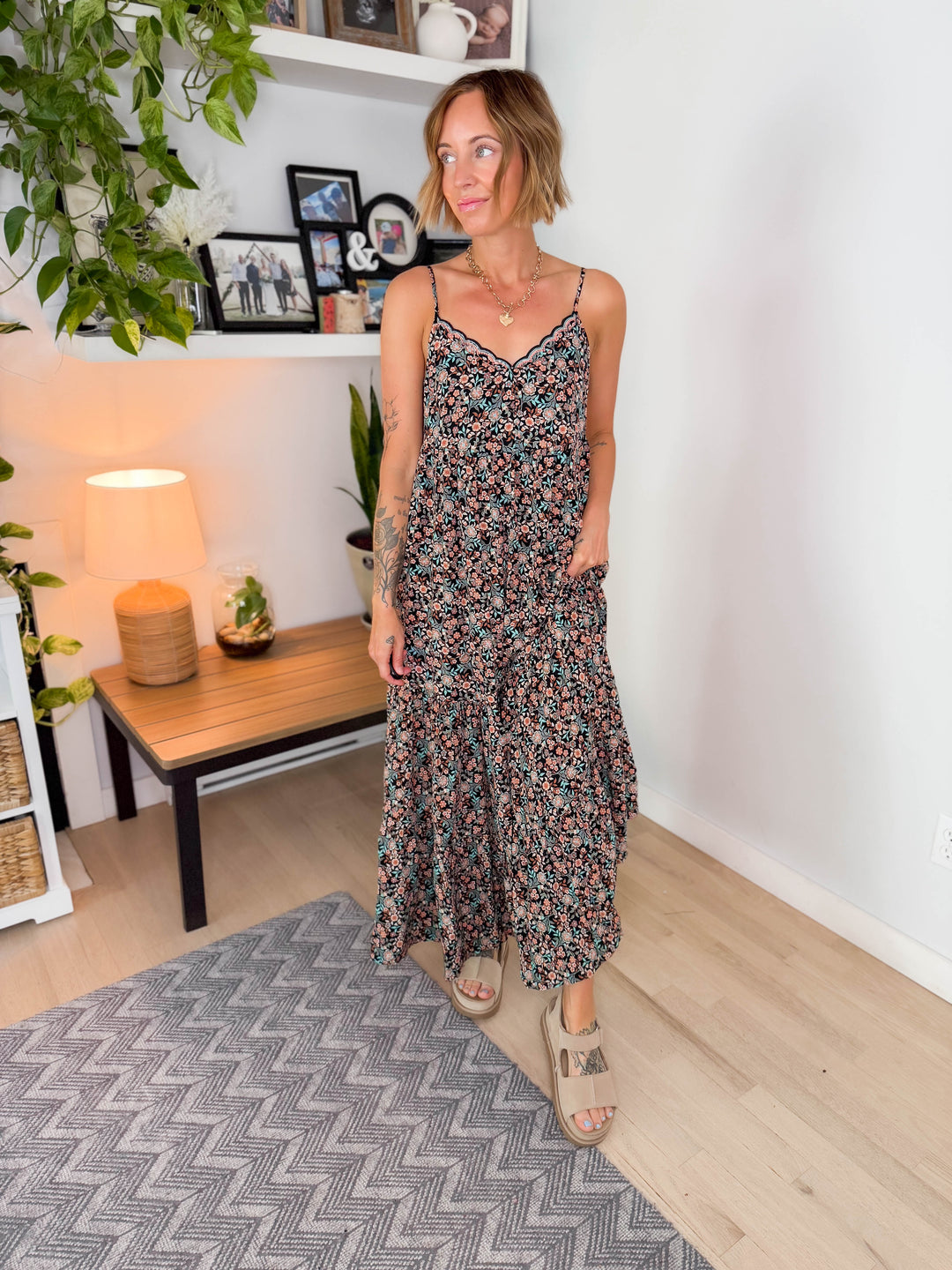 Doryn Vintage Floral Maxi Dress