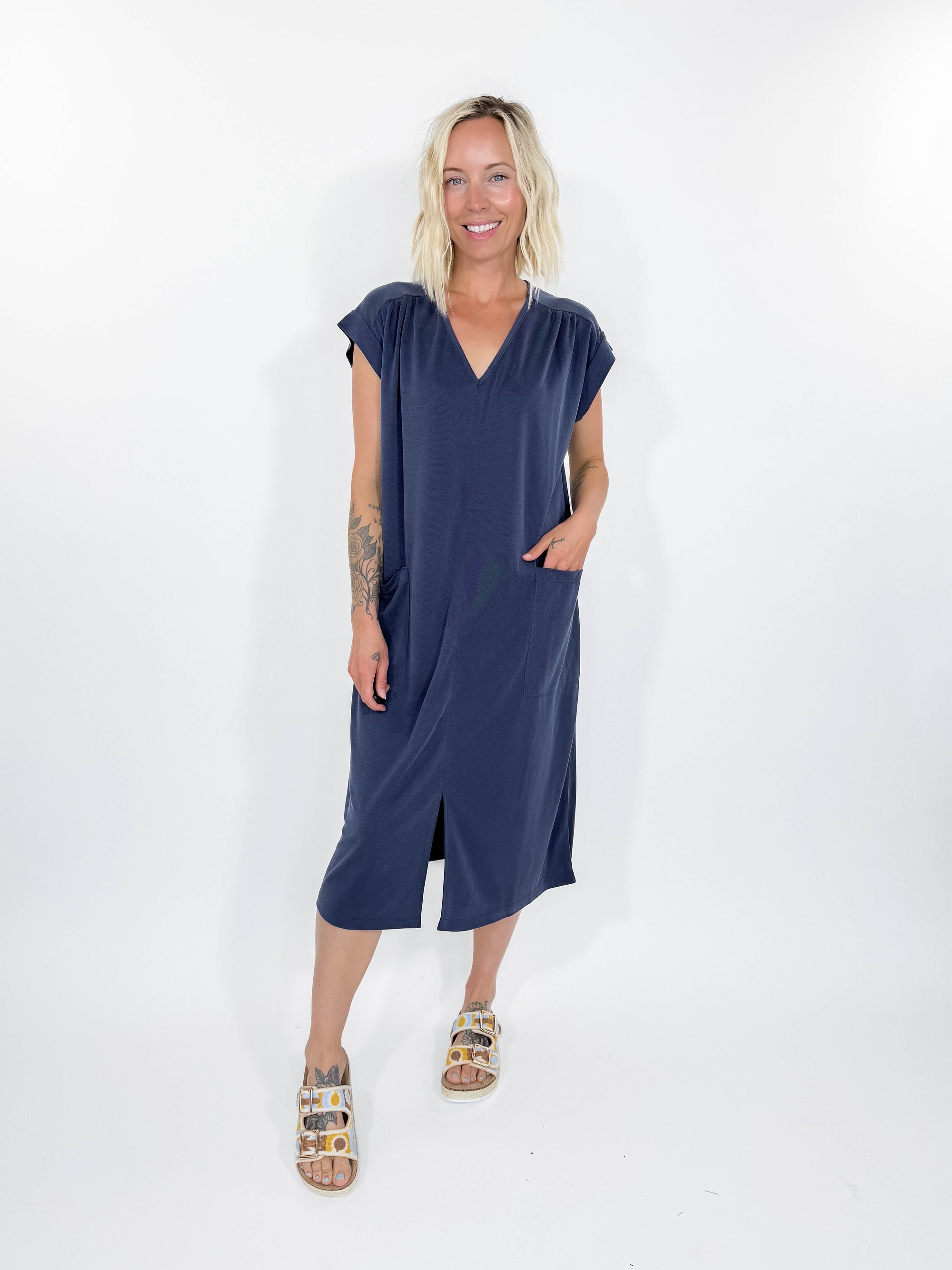 Ciao Midi Dress- NAVY-FINAL SALE