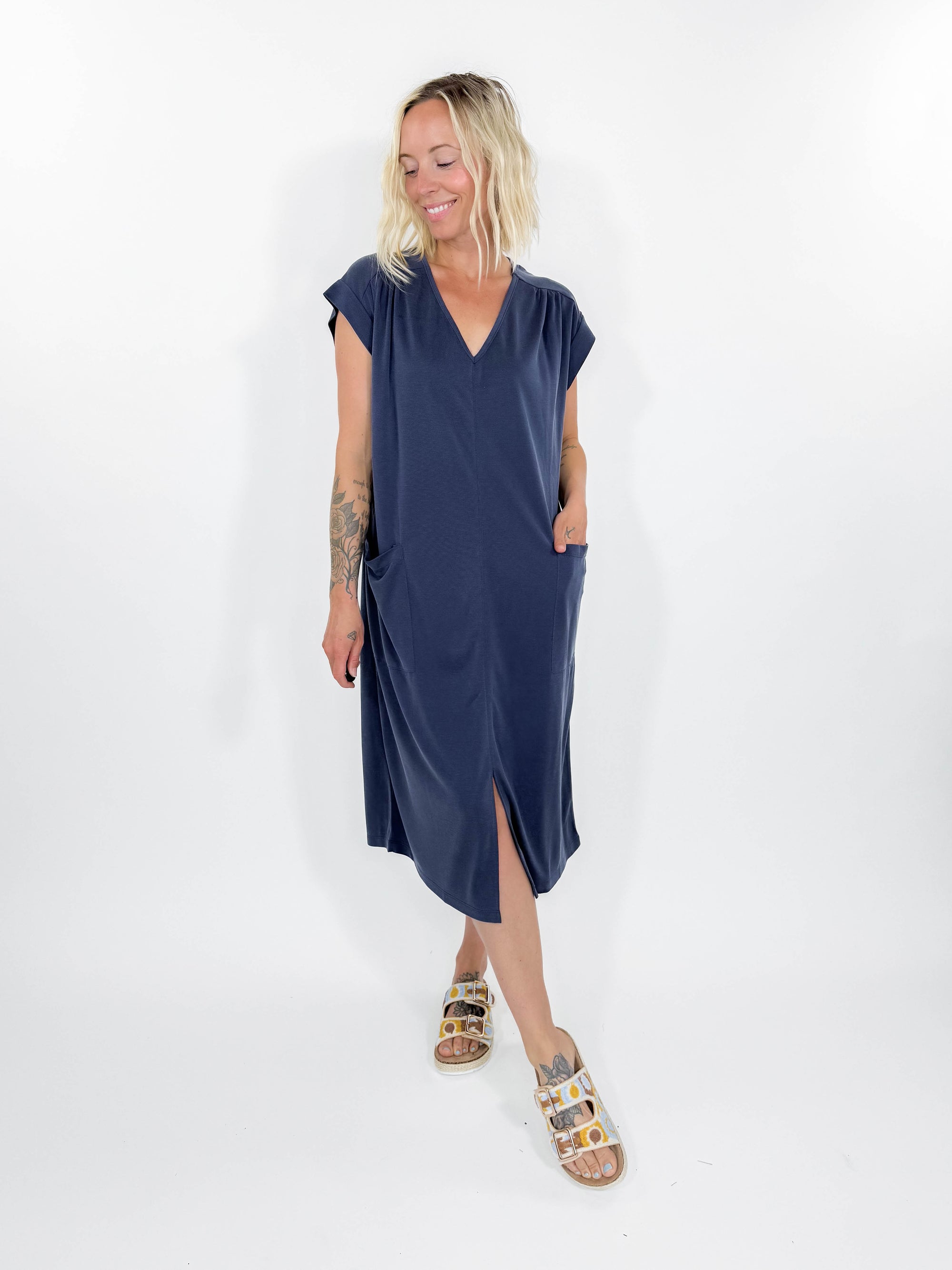 Ciao Midi Dress- NAVY-FINAL SALE